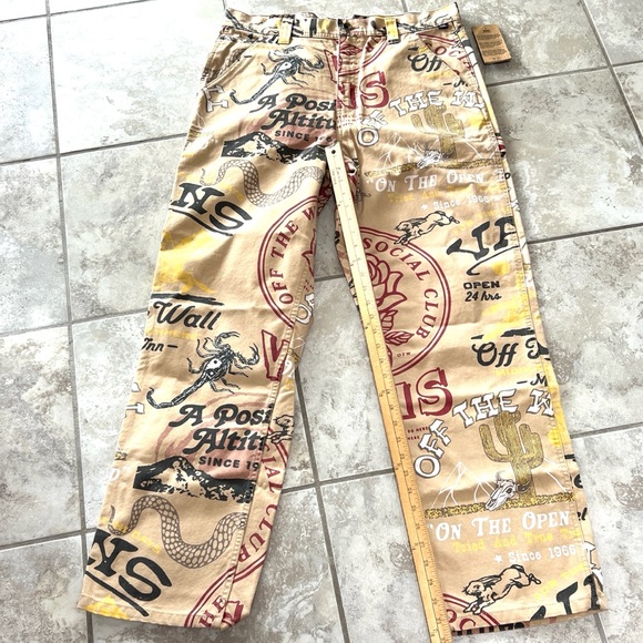 NWT New VANS Loose Fit Drill Chore Carpenter Pants All Over Print Canvas Size 34